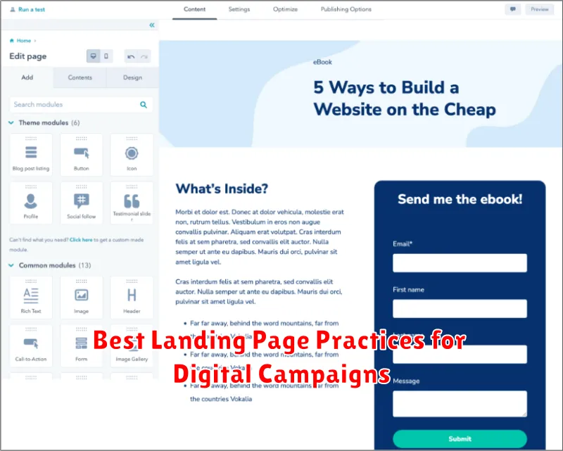 Best Landing Page Practices for Digital Campaigns